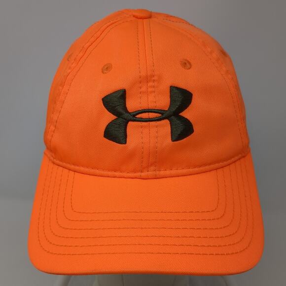 Under Armour Fitted Baseball Cap Orange Large Embroidered Vented Holes 6 Panel - Picture 2 of 9